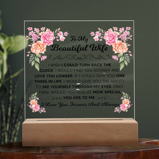 TO MY BEAUTIFUL WIFE SQUARE ACRYLIC PLAQUE